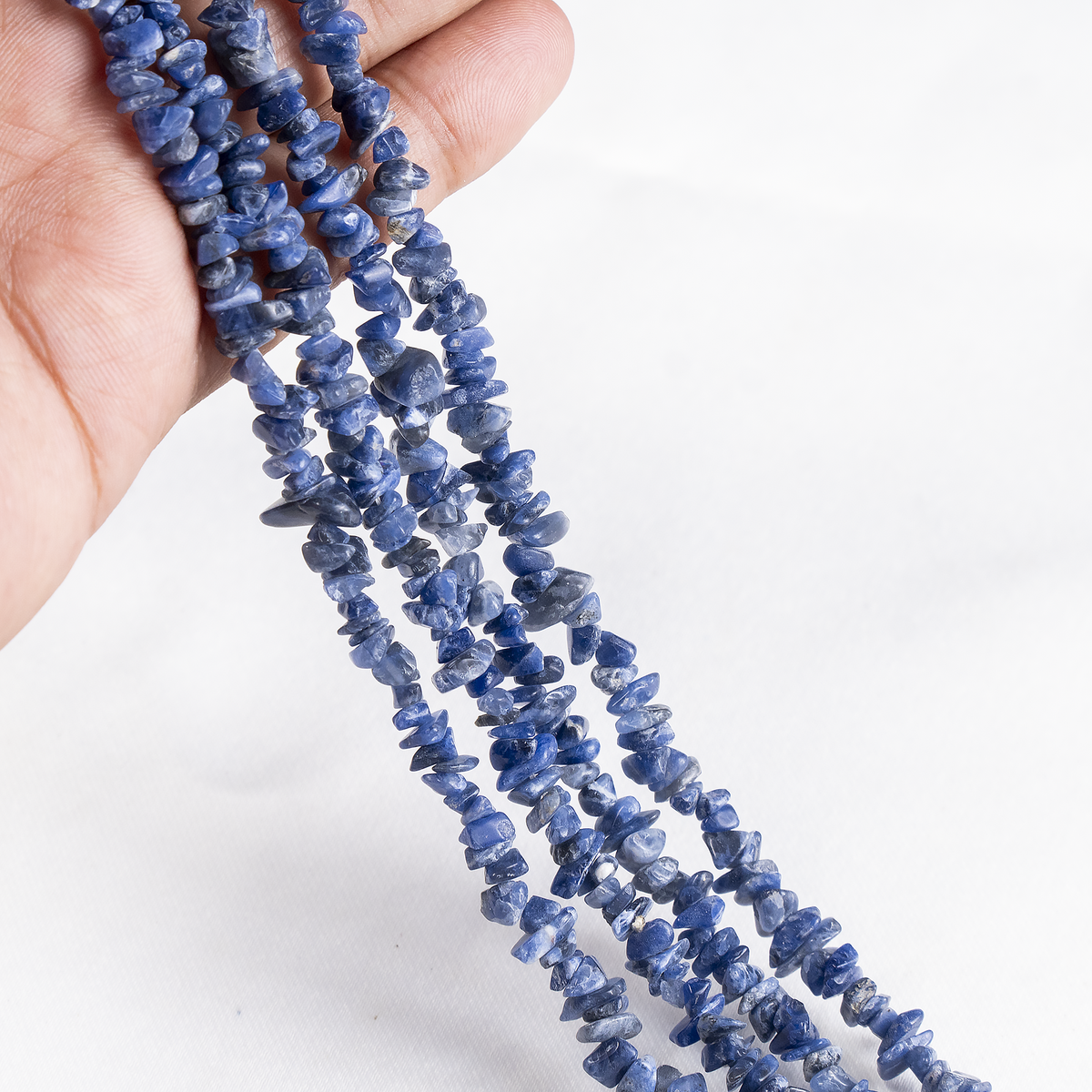 Uncut Raw Sodalite Crystal Chip Beads for Necklace (Alignment With The Higher Self and Meditation)