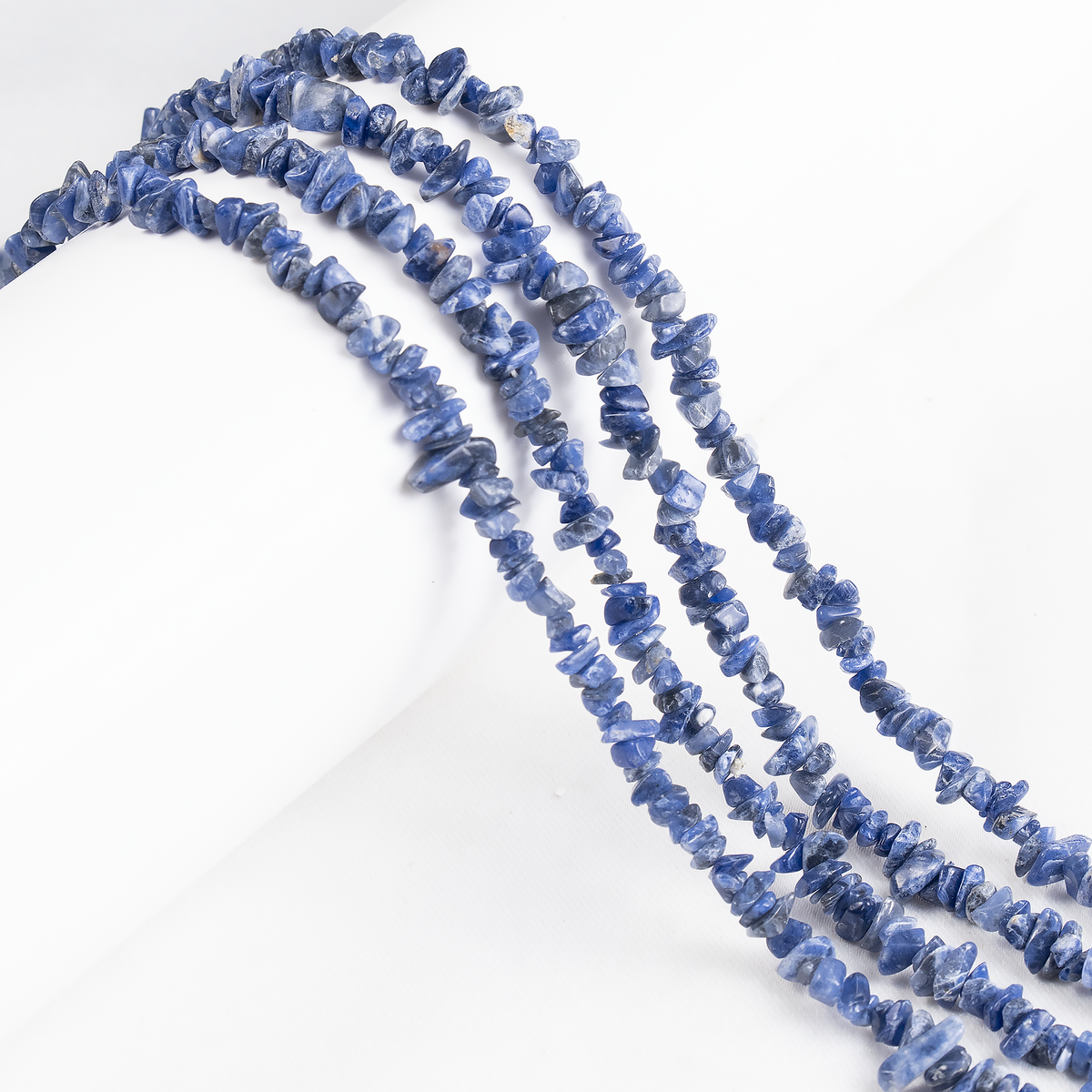 Uncut Raw Sodalite Crystal Chip Beads for Necklace (Alignment With The Higher Self and Meditation)