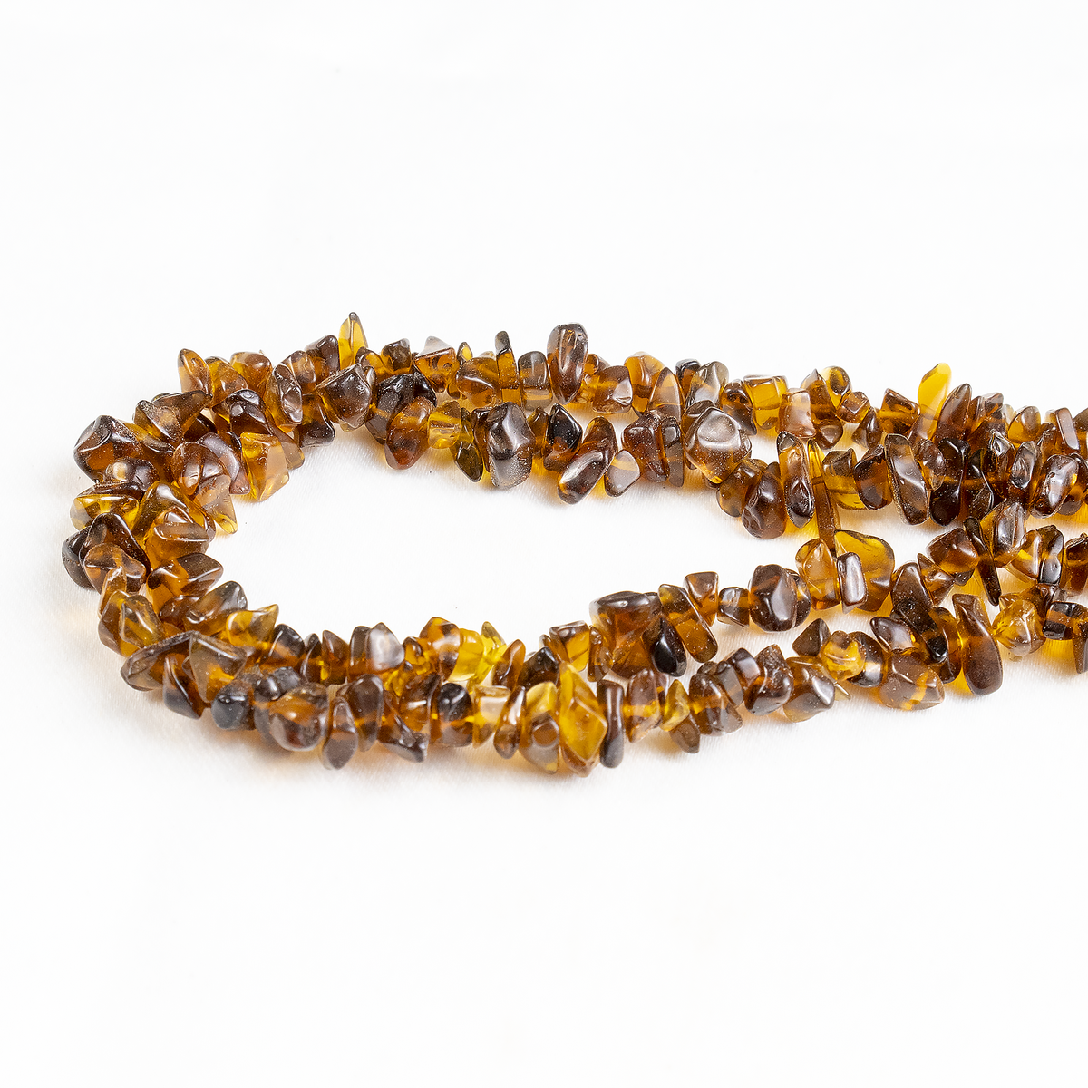 Smokey Quartz Chip Beads Necklace, Crystal Uncut Beads