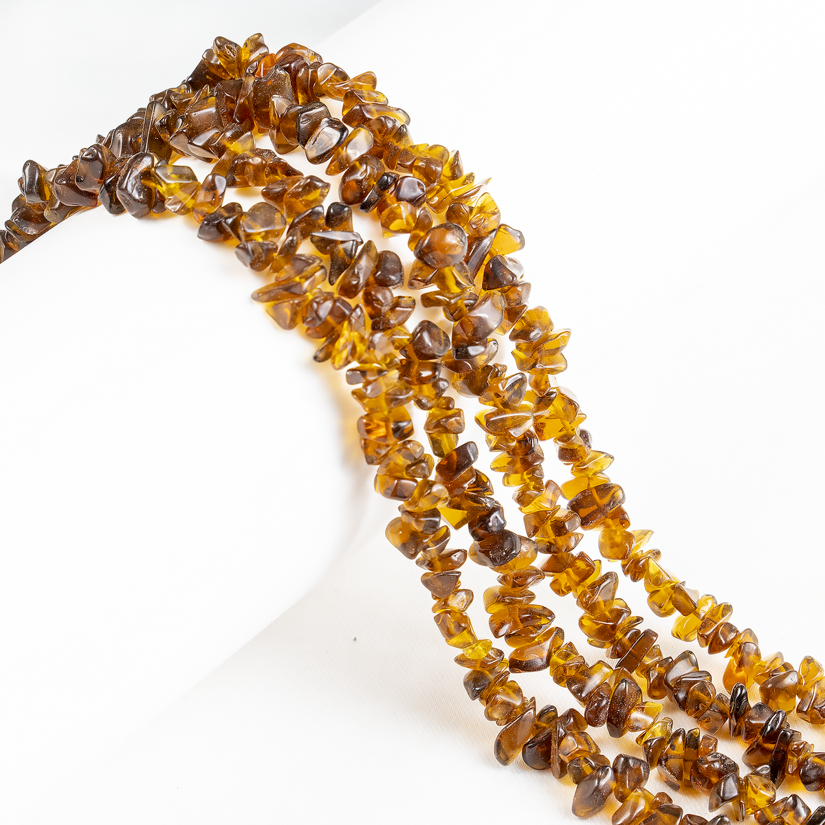 Smokey Quartz Chip Beads Necklace, Crystal Uncut Beads