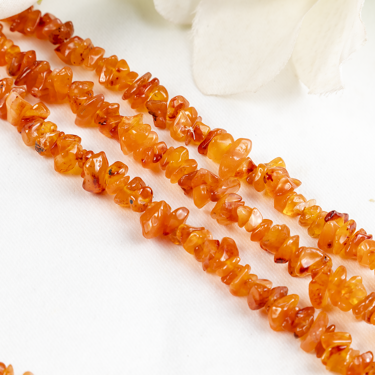 Uncut Raw Carnelian Crystal Chip Beads for Necklace (Manifestation and Passion) | Beads | Wiccan Center