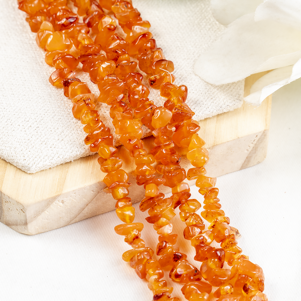 Uncut Raw Carnelian Crystal Chip Beads for Necklace (Manifestation and Passion) | Beads | Wiccan Center