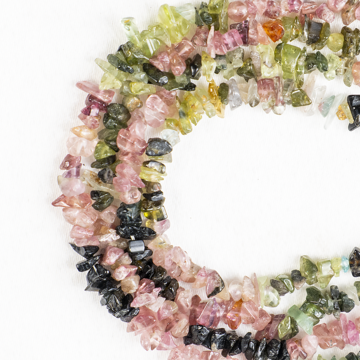 Uncut Raw Watermelon Tourmaline Crystal Chip Beads for Necklace (Purification and Stress Relief) | Beads | Wiccan Center