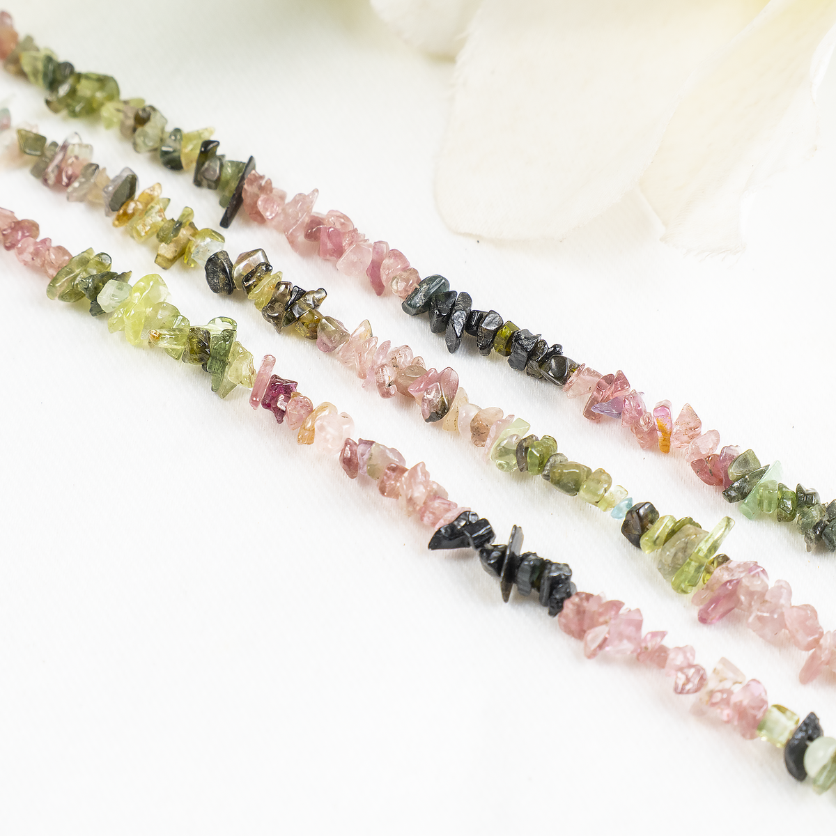 Uncut Raw Watermelon Tourmaline Crystal Chip Beads for Necklace (Purification and Stress Relief) | Beads | Wiccan Center