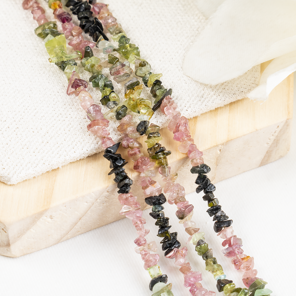 Uncut Raw Watermelon Tourmaline Crystal Chip Beads for Necklace (Purification and Stress Relief) | Beads | Wiccan Center