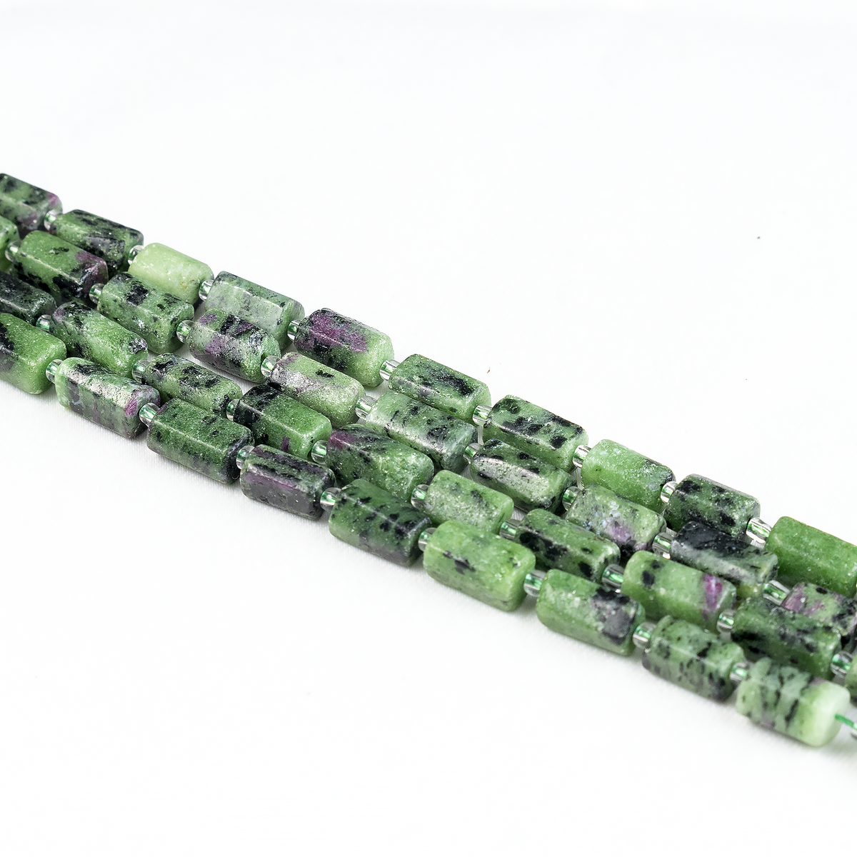 Ruby Zoisite Gemstone Pipe Bead, Crystal Healing Tube Beads.