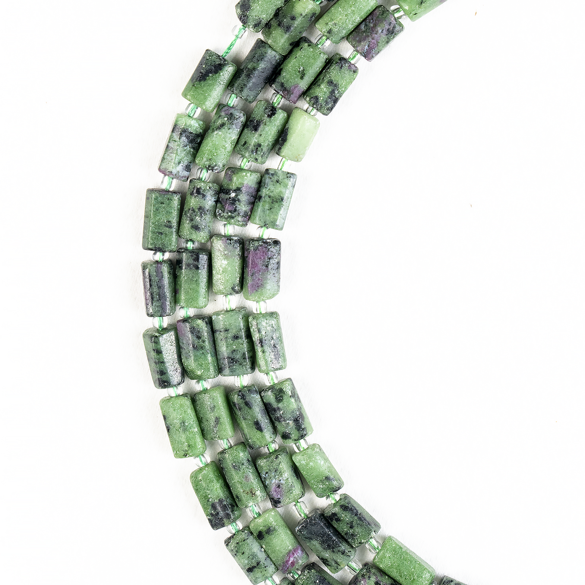 Ruby Zoisite Gemstone Pipe Bead, Crystal Healing Tube Beads.