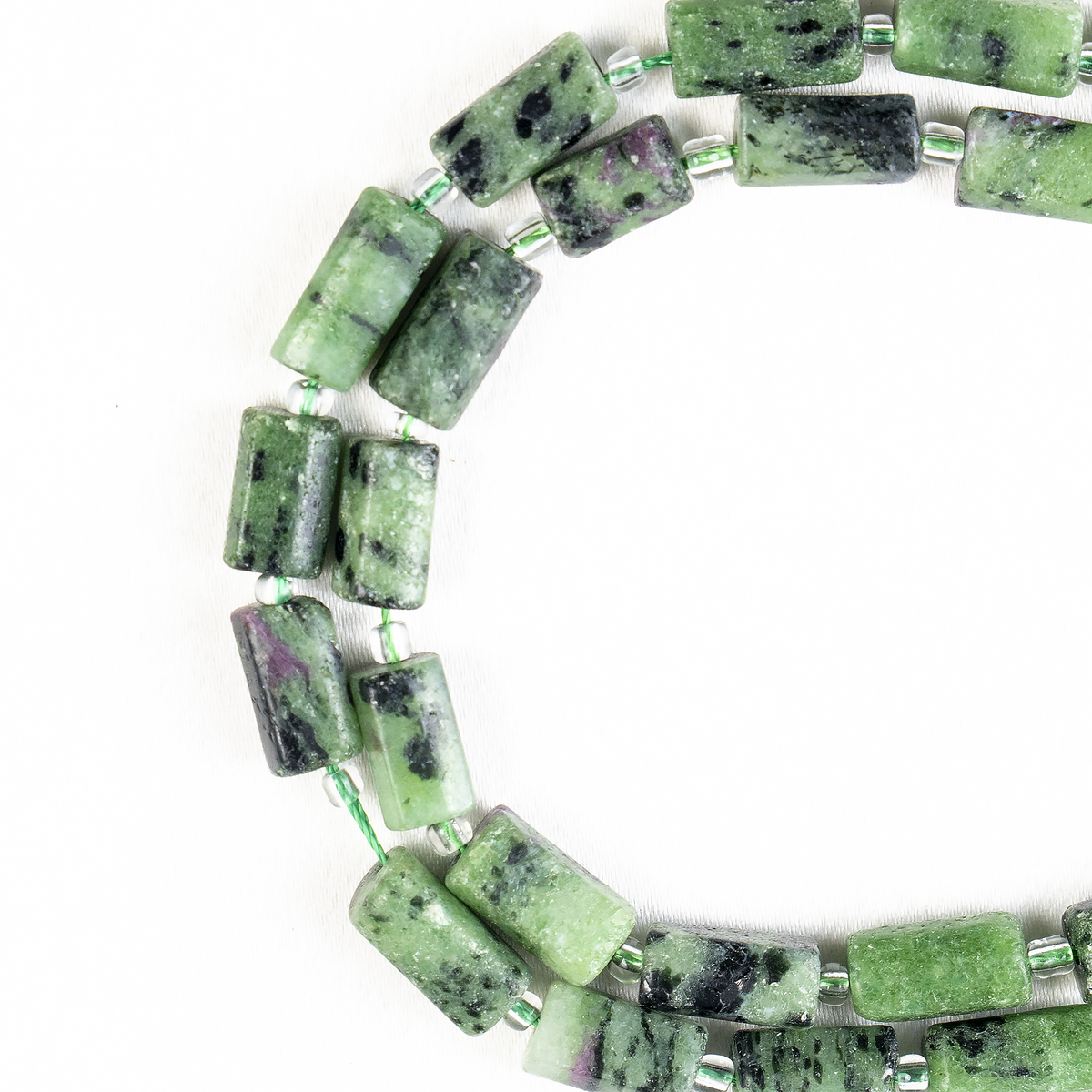 Ruby Zoisite Gemstone Pipe Bead, Crystal Healing Tube Beads.