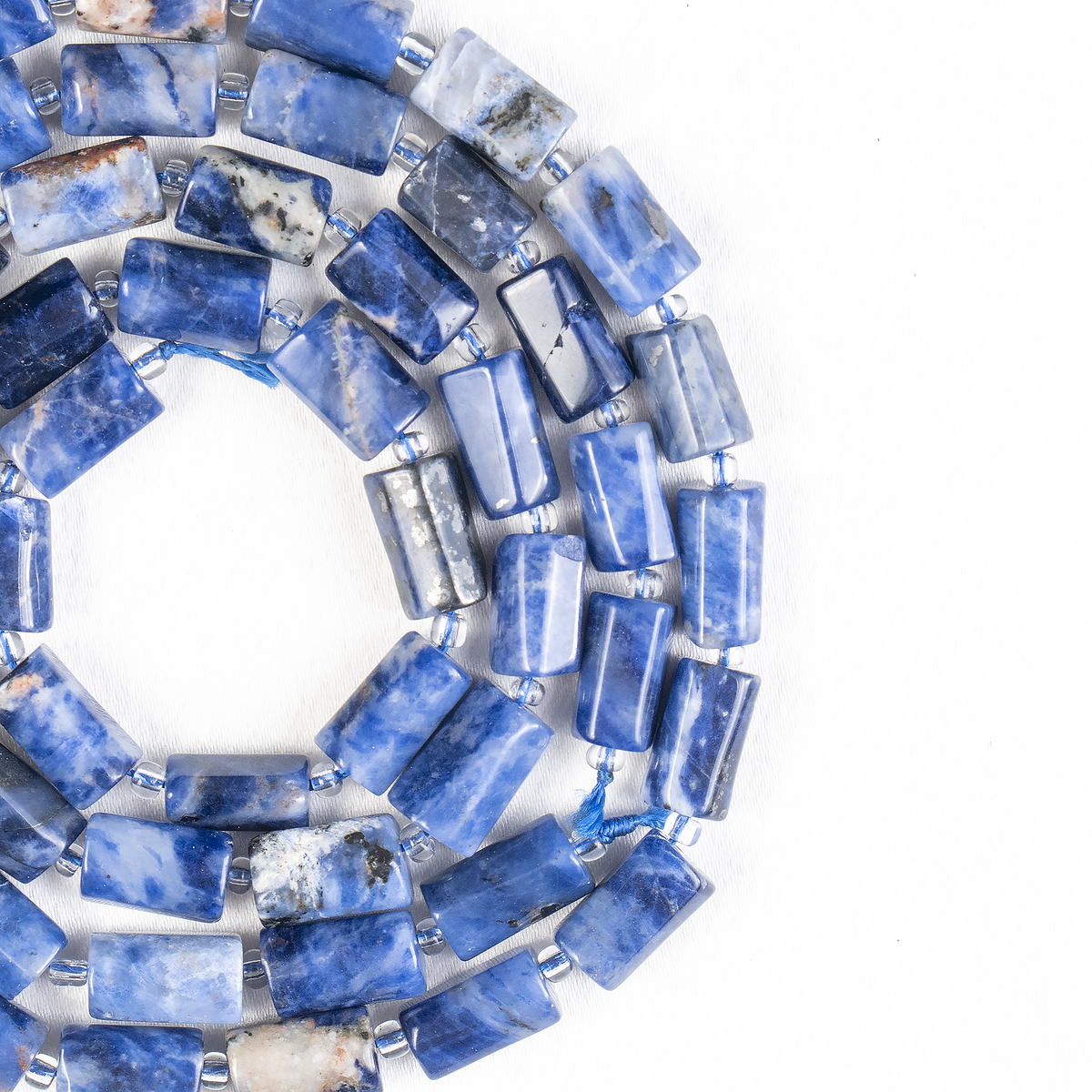 Sodalite Gemstone Pipe Bead, Crystal Healing Tube Beads.
