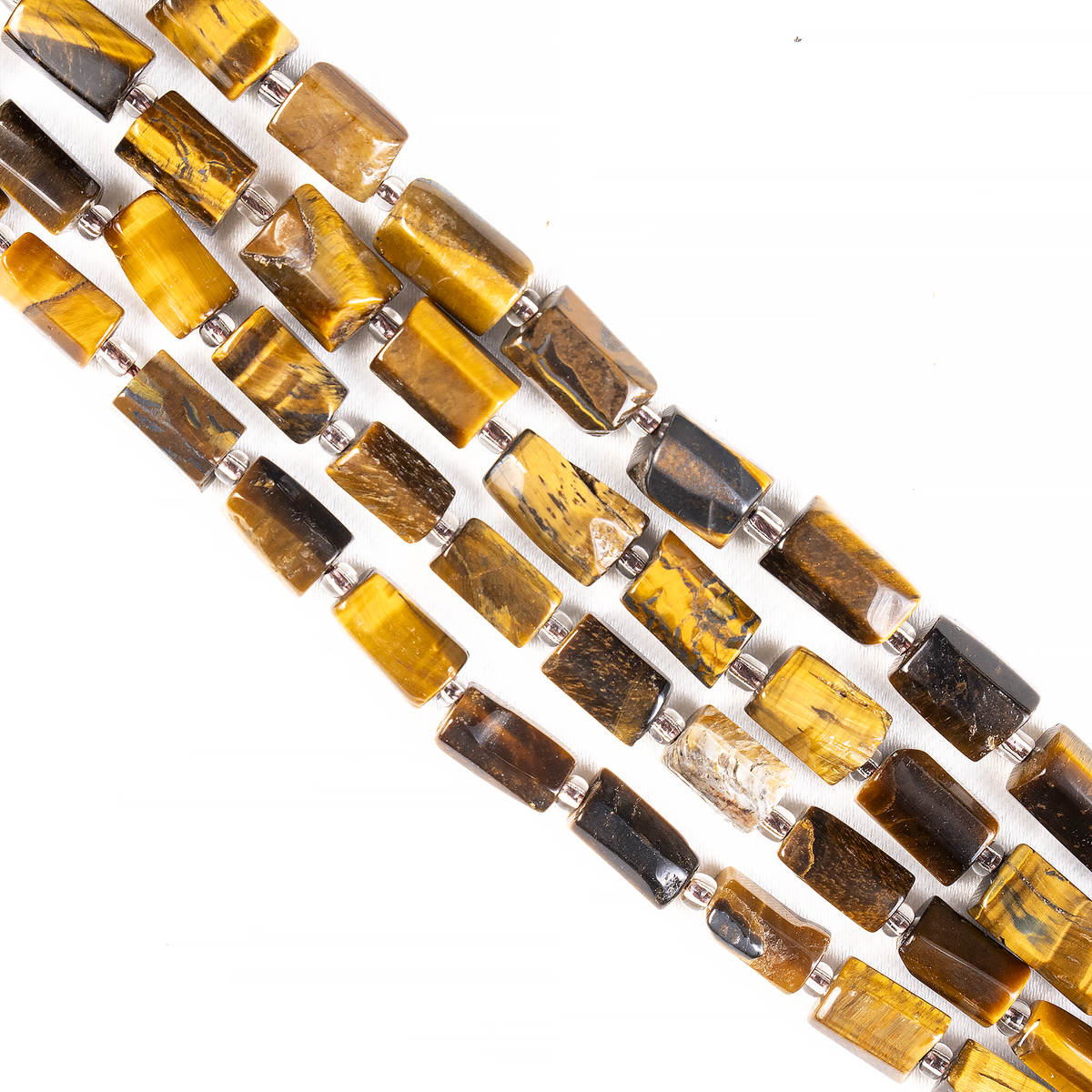 Tiger Eye Gemstone Pipe Bead, Crystal Healing Tube Beads.