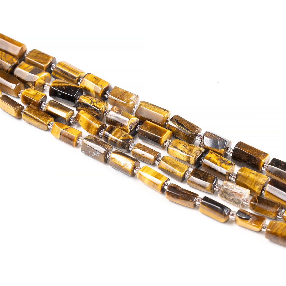 Tiger Eye Gemstone Pipe Bead, Crystal Healing Tube Beads.