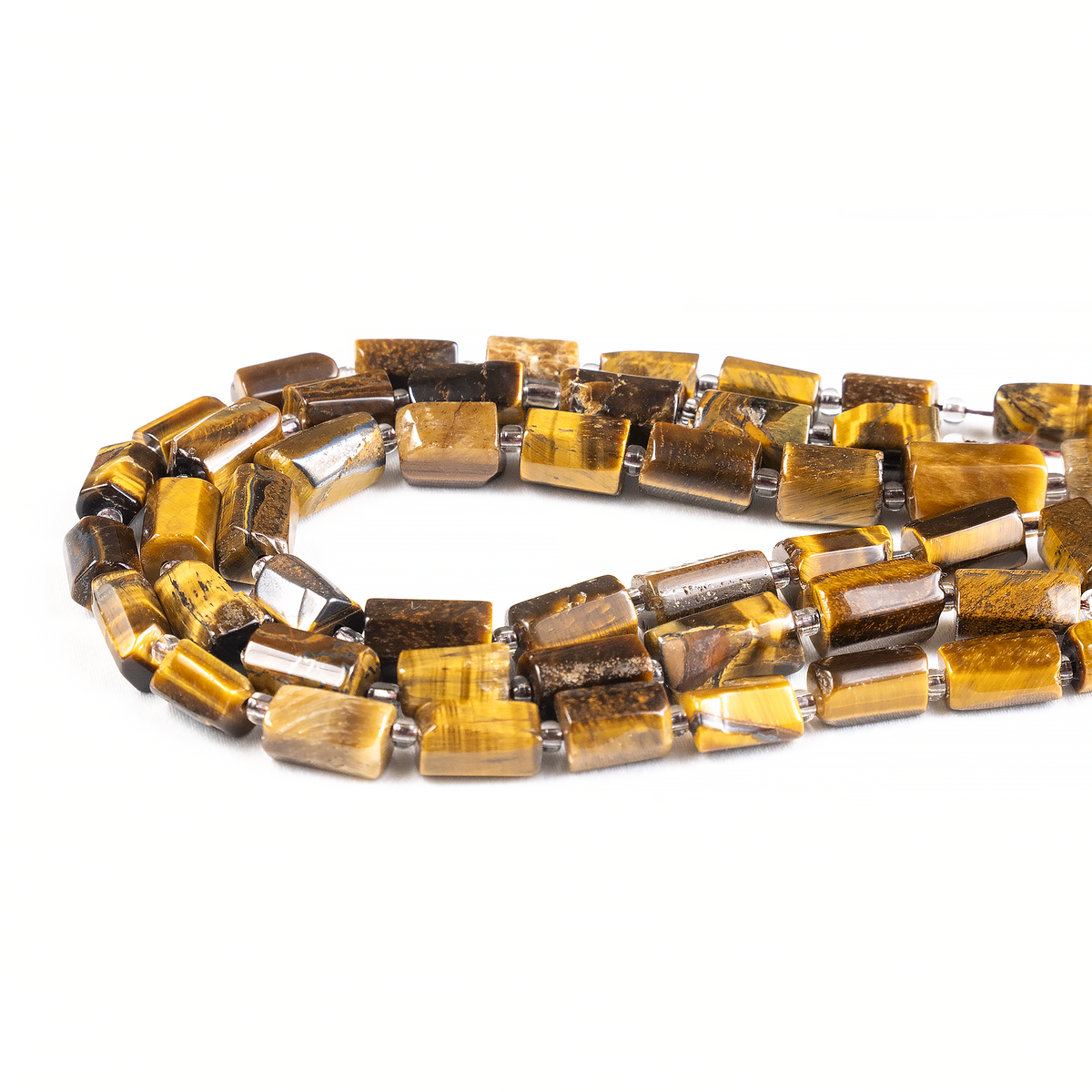 Tiger Eye Gemstone Pipe Bead, Crystal Healing Tube Beads.