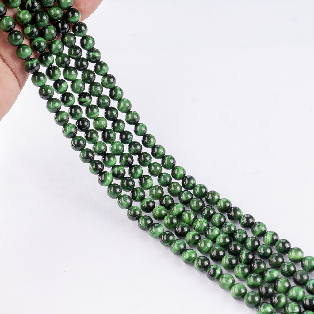 Tiger Cats Eye Green Heated Crystal Beads for Jewelry | Beads | Wiccan Center