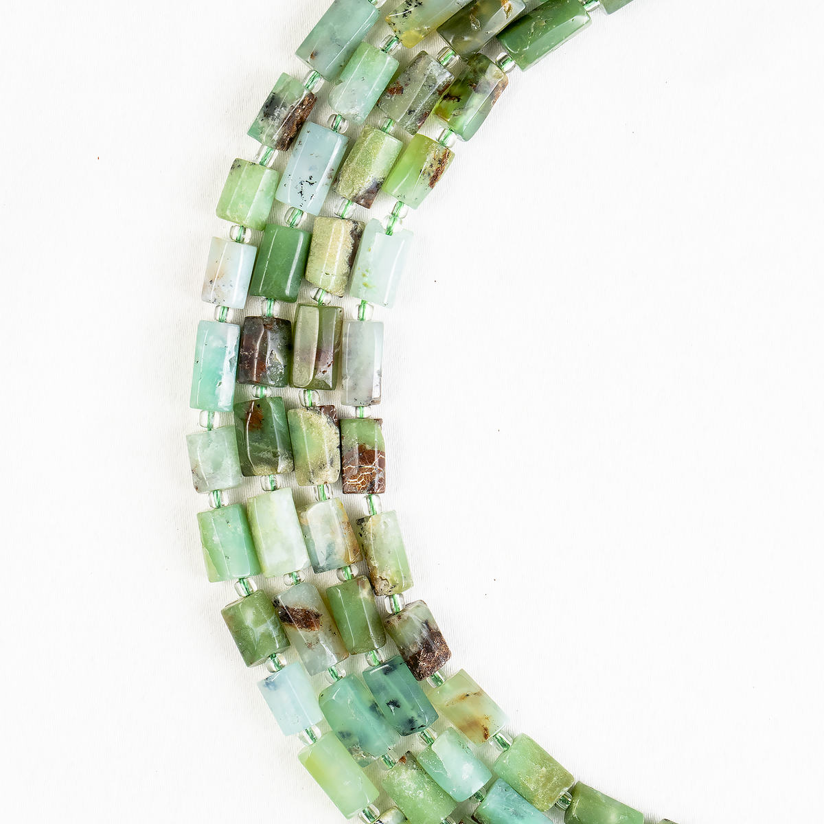 Emerald Gemstone Pipe Bead, Crystal Healing Tube Beads.