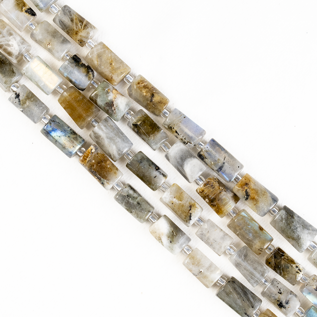 Labradorite Gemstone Pipe Bead, Crystal Healing Tube Beads.