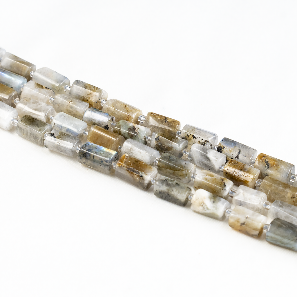 Labradorite Gemstone Pipe Bead, Crystal Healing Tube Beads.
