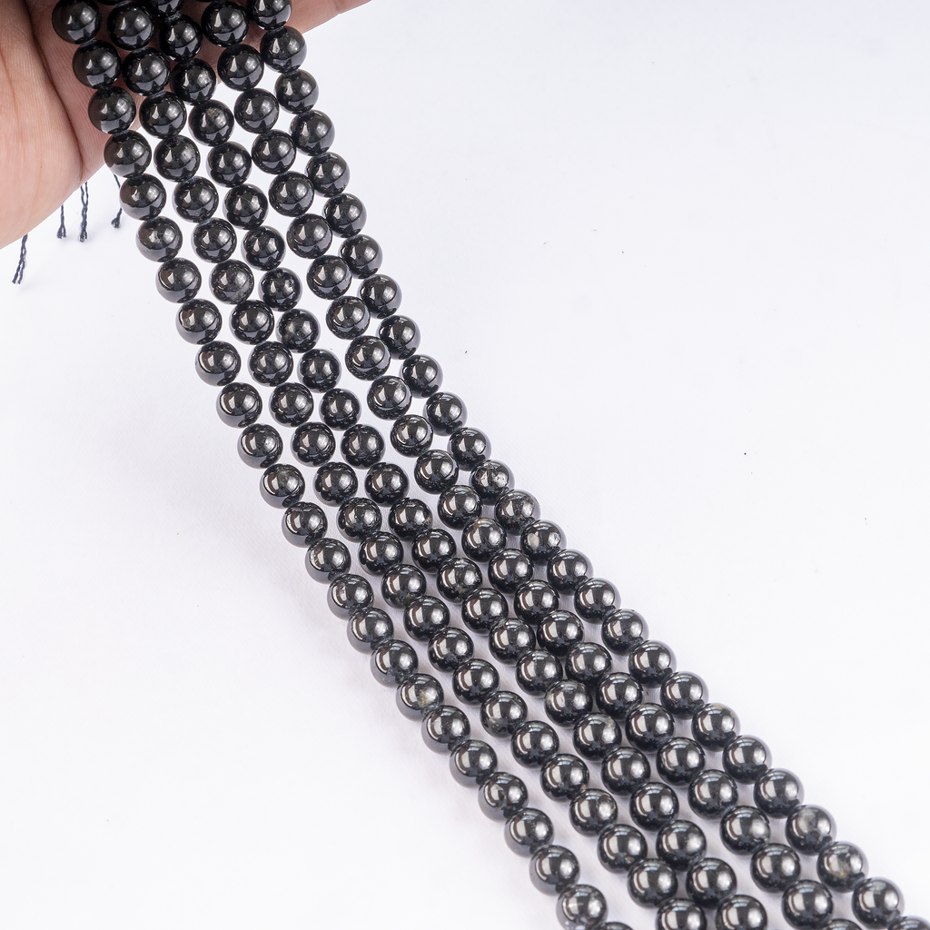 Black Tourmaline Beads, Natural Round Crystal Beads 4mm to 12mm | Beads | Wiccan Center