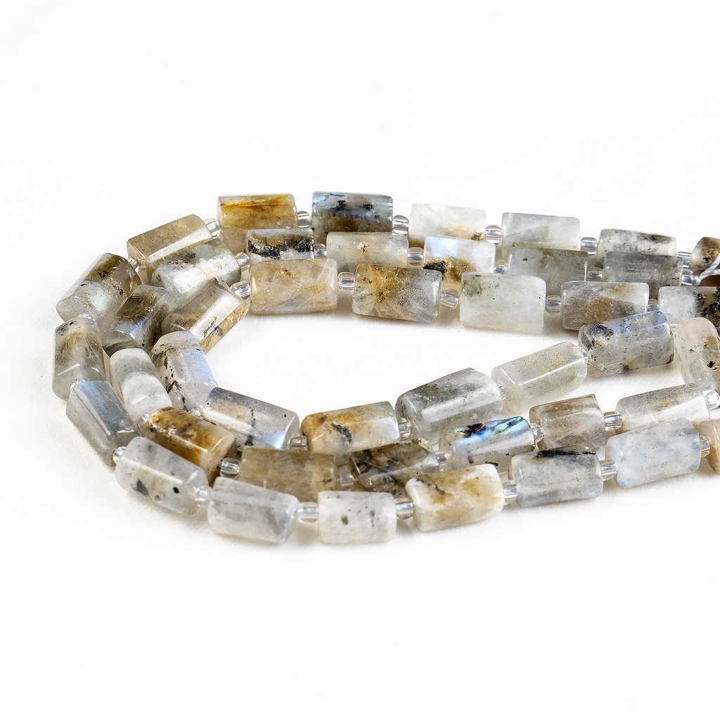 Labradorite Gemstone Pipe Bead, Crystal Healing Tube Beads.