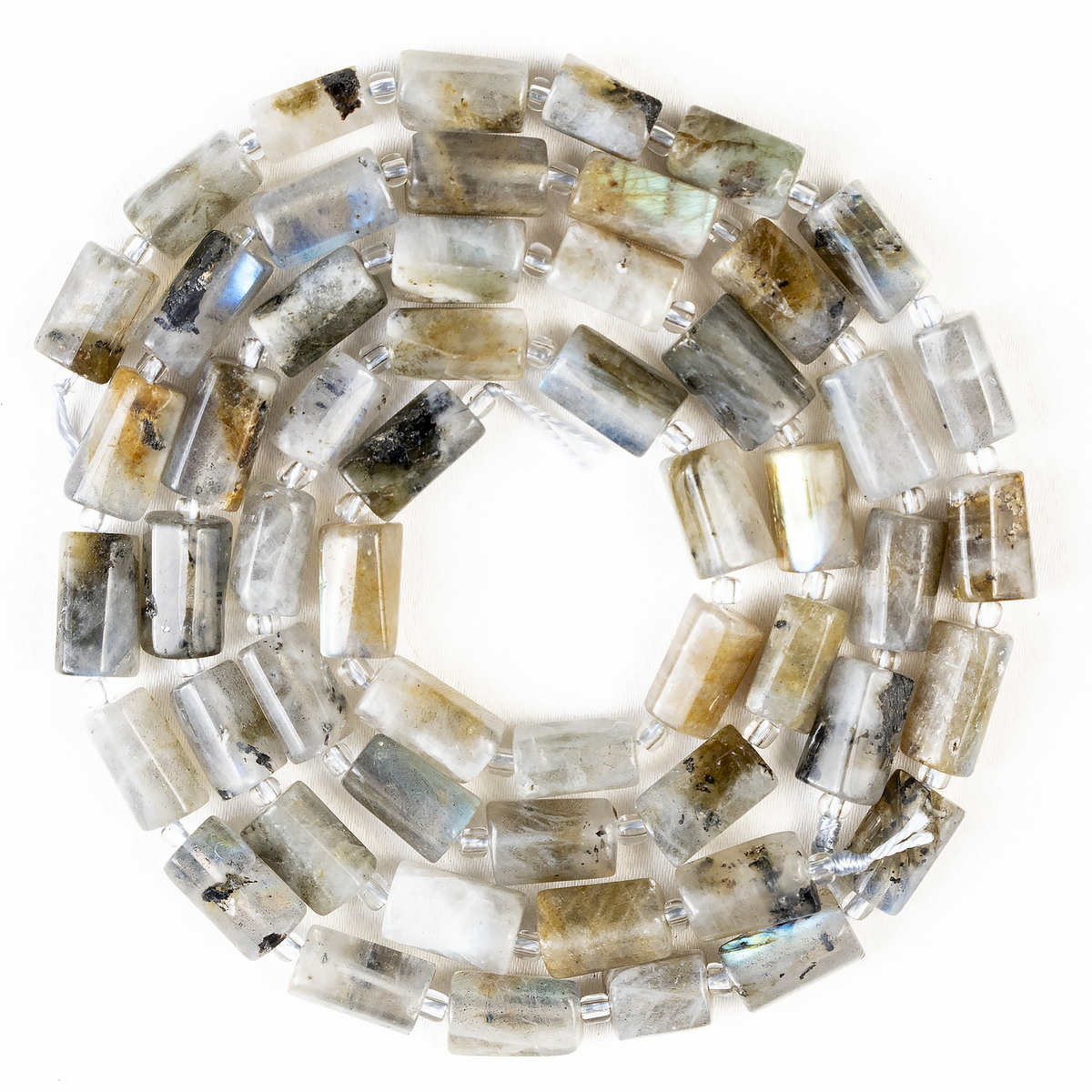 Labradorite Gemstone Pipe Bead, Crystal Healing Tube Beads.