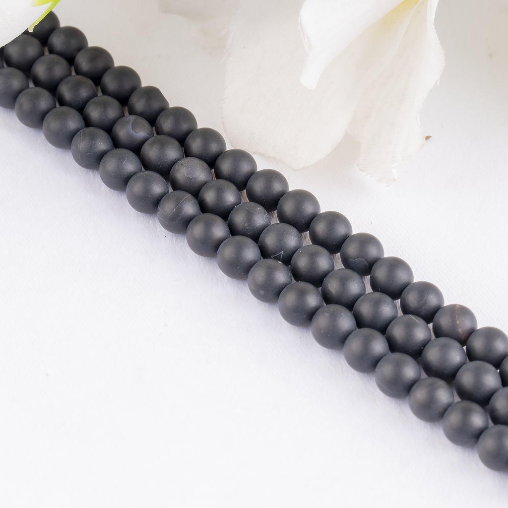 Matt Black Onyx Beads, Natural Round Crystal Beads 6mm to 10mm | Beads | Wiccan Center