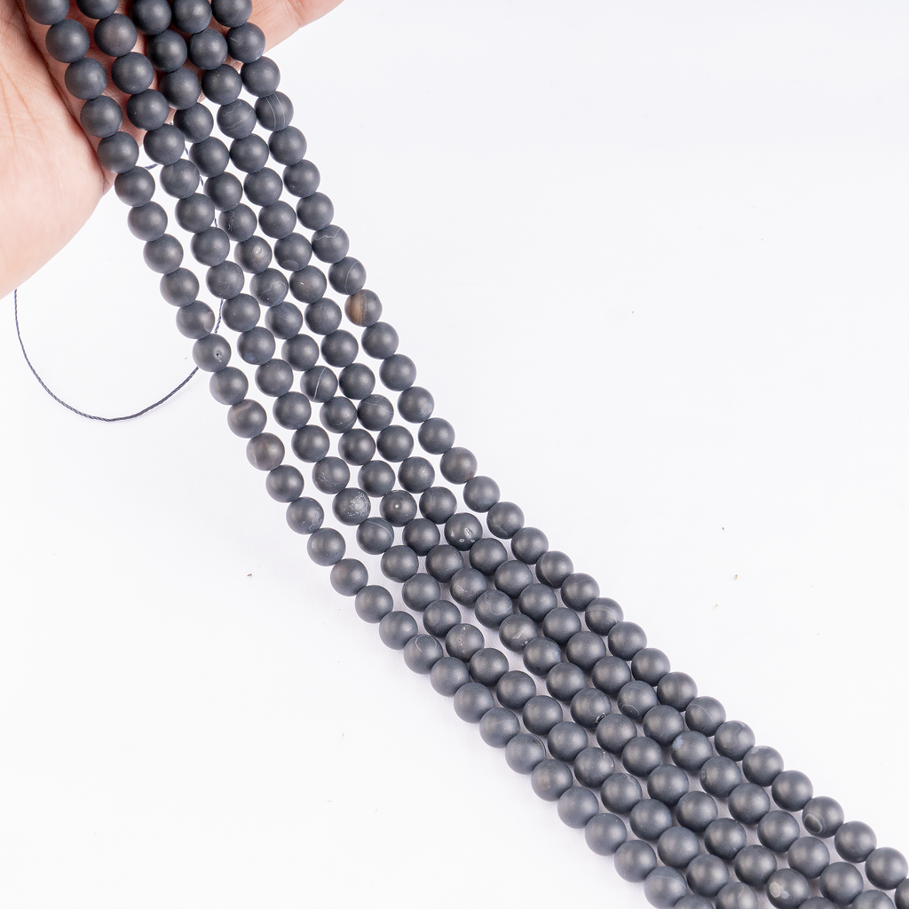 Matt Black Onyx Beads, Natural Round Crystal Beads 6mm to 10mm | Beads | Wiccan Center