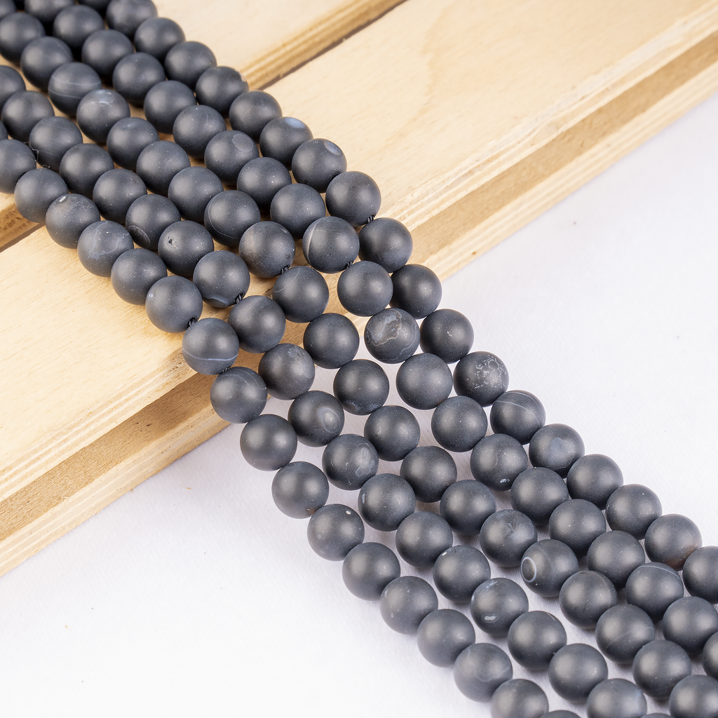Matt Black Onyx Beads, Natural Round Crystal Beads 6mm to 10mm | Beads | Wiccan Center