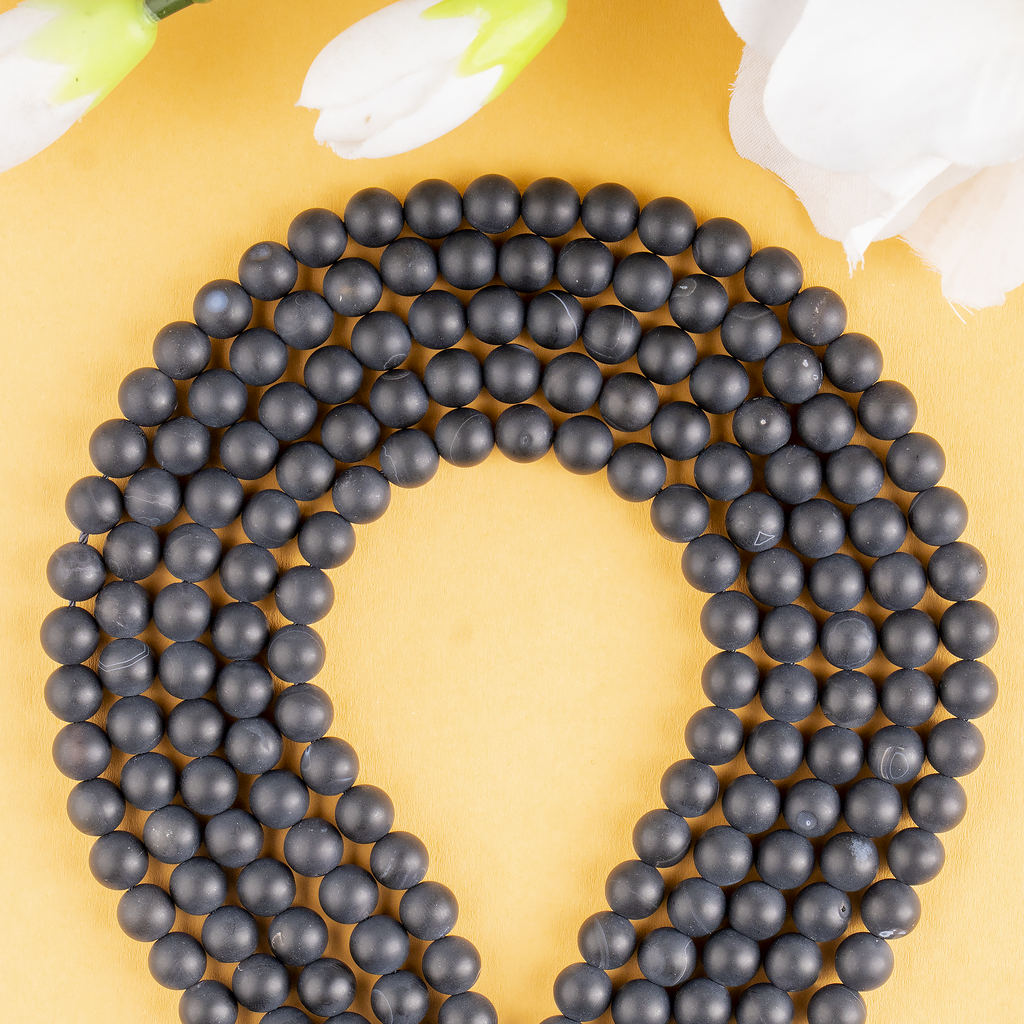 Matt Black Onyx Beads, Natural Round Crystal Beads 6mm to 10mm | Beads | Wiccan Center