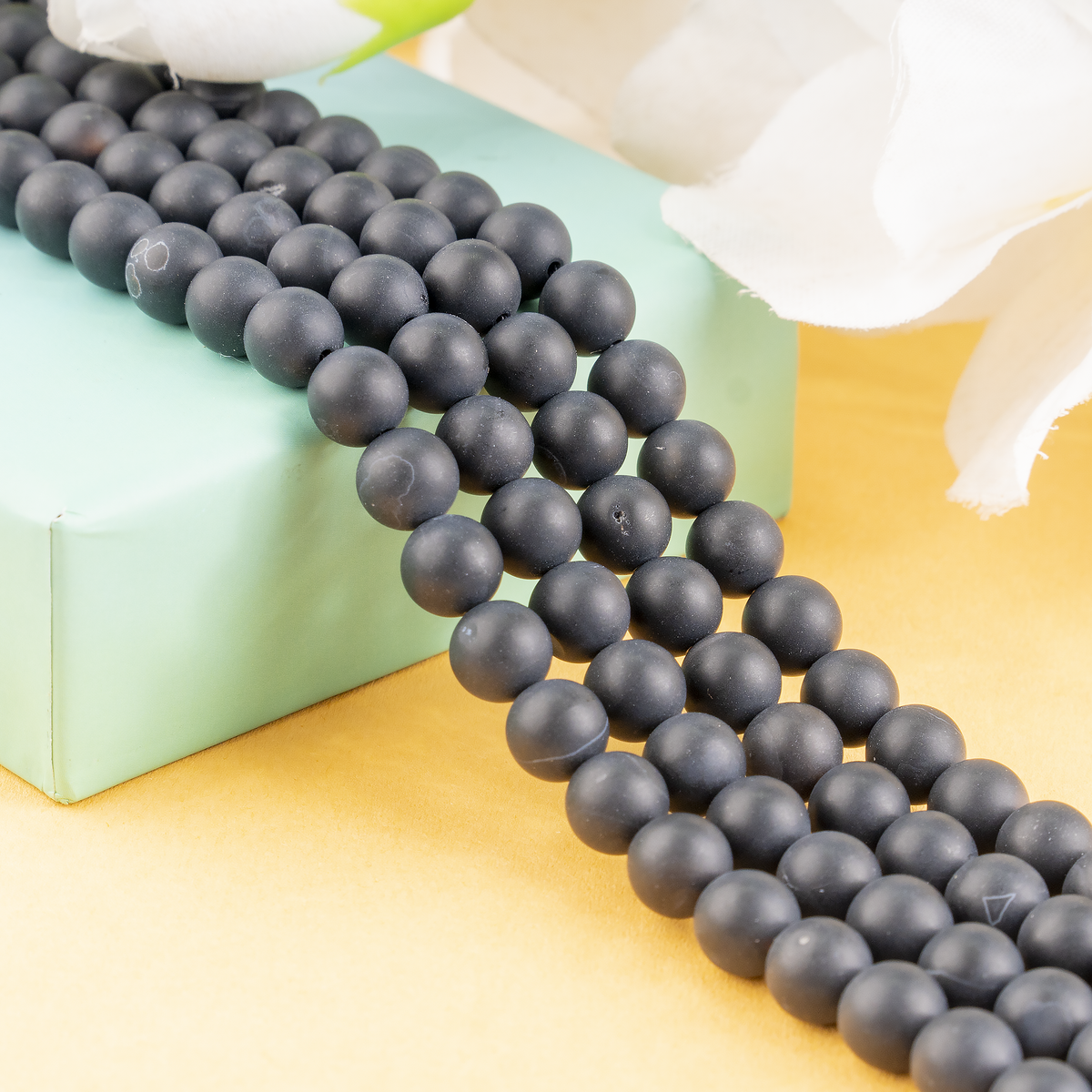 Matt Black Onyx Beads, Natural Round Crystal Beads 6mm to 10mm | Beads | Wiccan Center