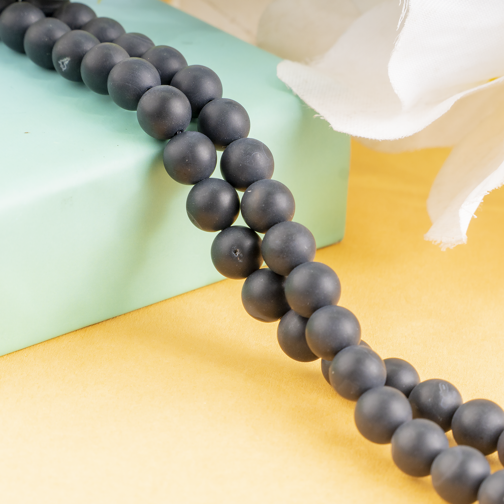 Matt Black Onyx Beads, Natural Round Crystal Beads 6mm to 10mm | Beads | Wiccan Center