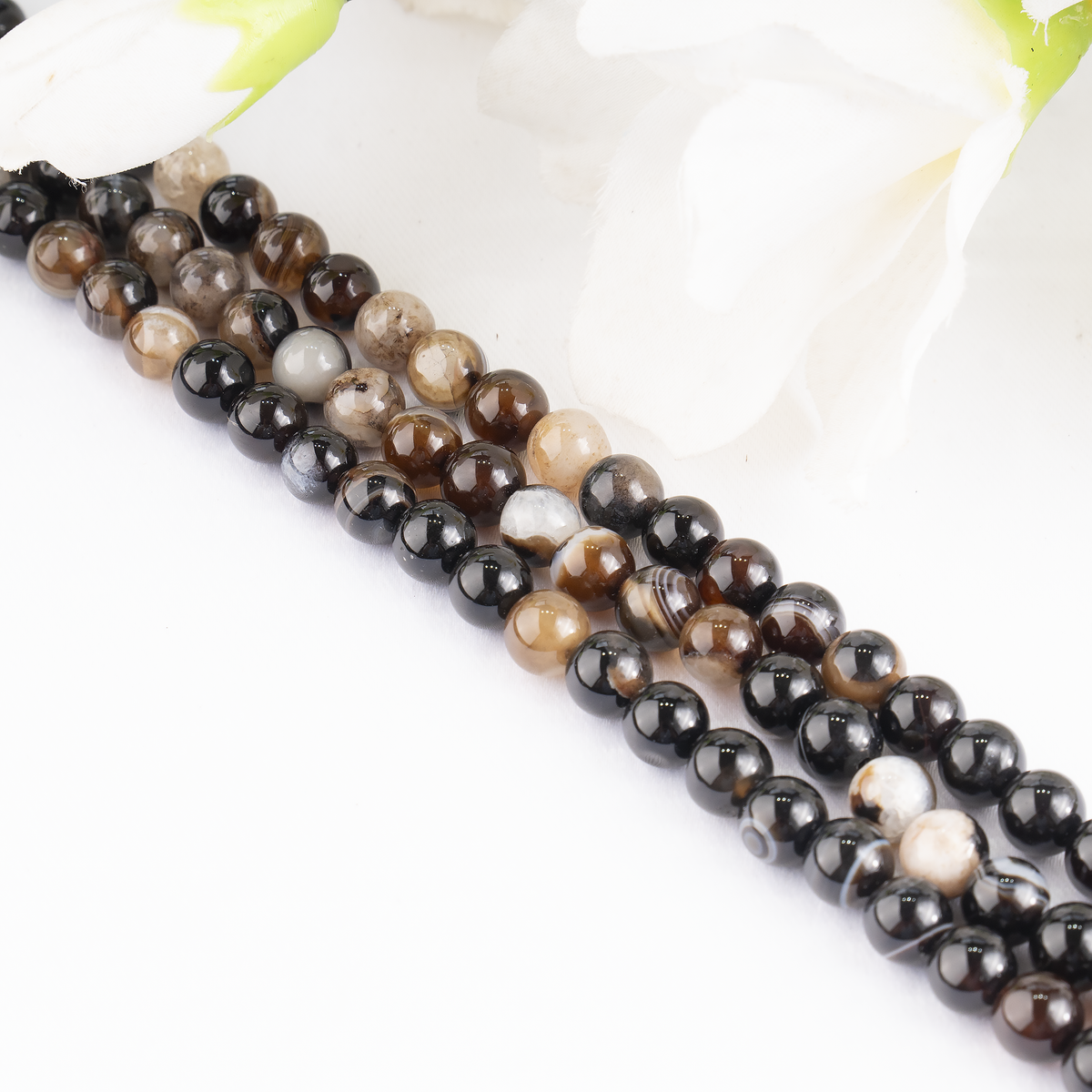 Black Sulemani Agate Beads, Natural Round Crystal Beads 6mm to 12mm | Beads | Wiccan Center