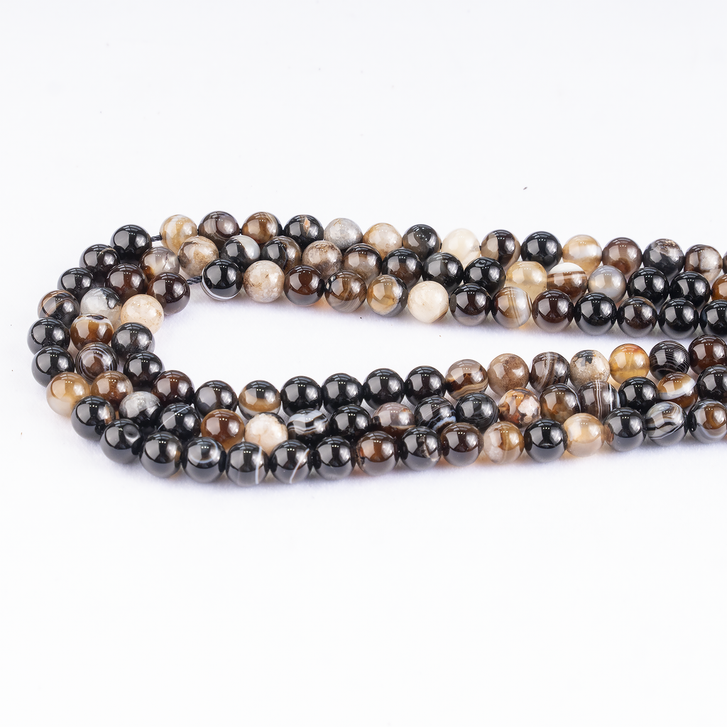 Black Sulemani Agate Beads, Natural Round Crystal Beads 6mm to 12mm | Beads | Wiccan Center