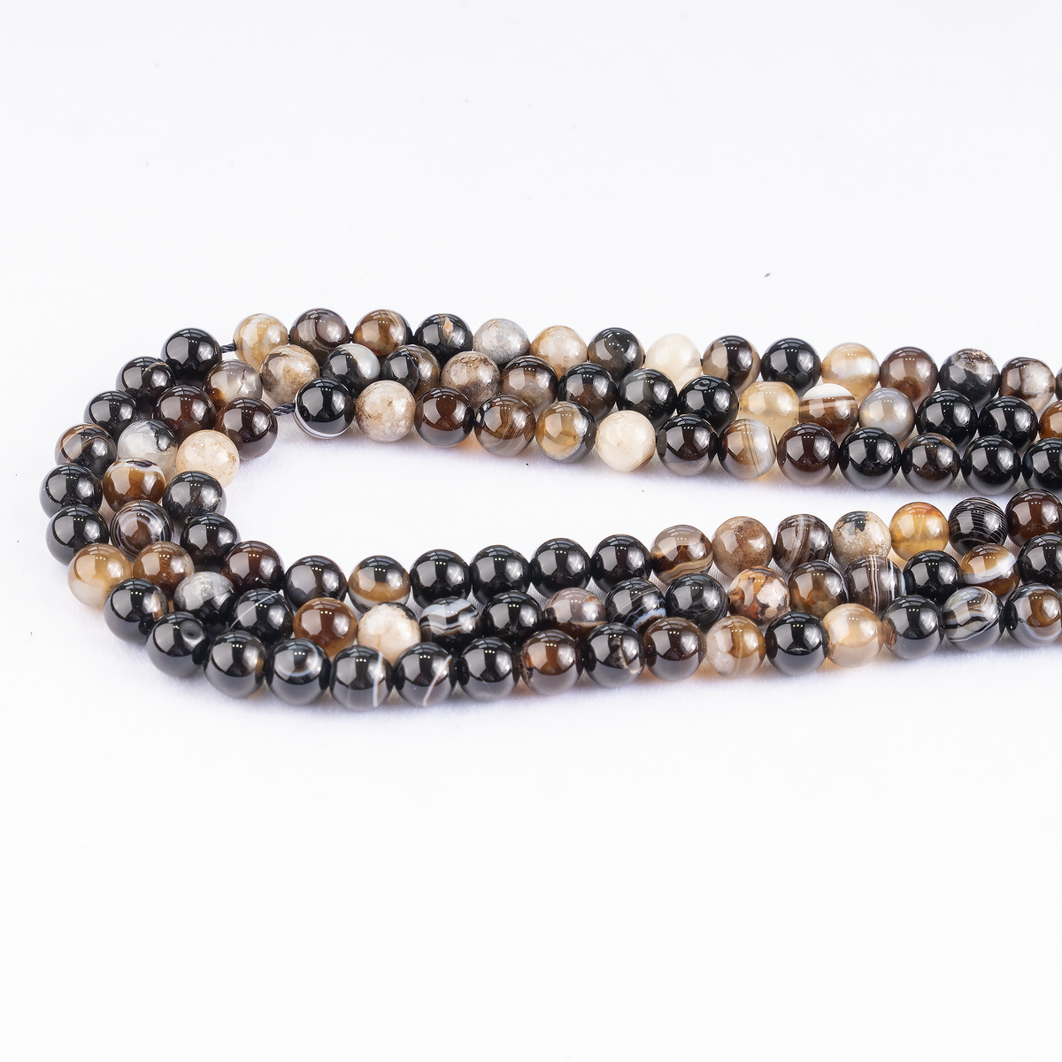 Black Sulemani Agate Beads, Natural Round Crystal Beads 6mm to 12mm | Beads | Wiccan Center