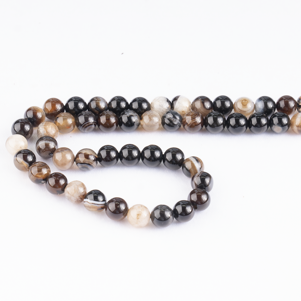 Black Sulemani Agate Beads, Natural Round Crystal Beads 6mm to 12mm | Beads | Wiccan Center