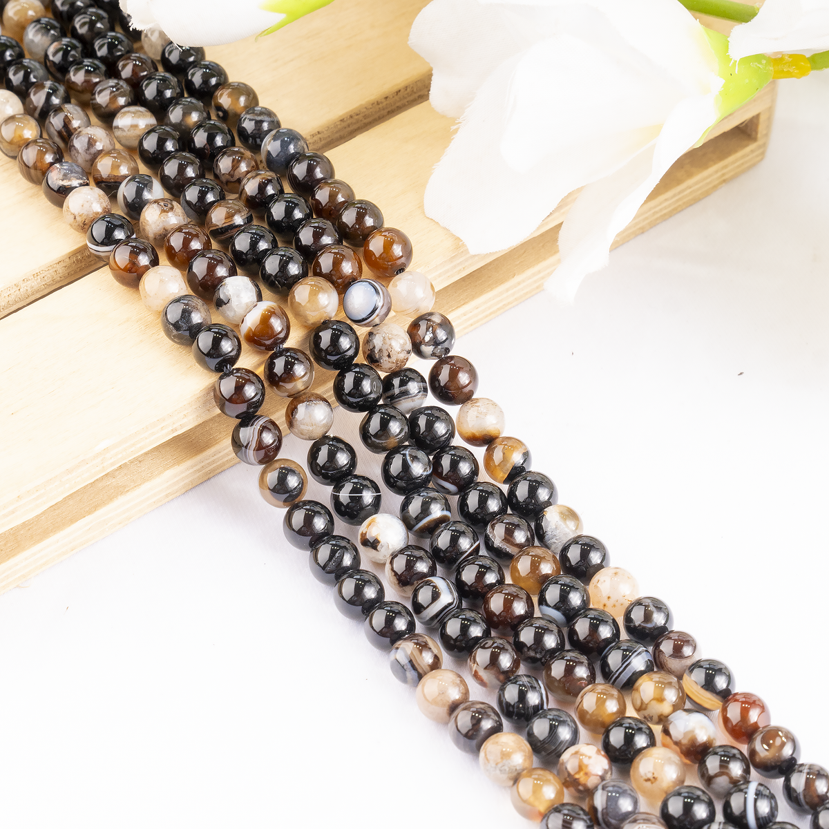 Black Sulemani Agate Beads, Natural Round Crystal Beads 6mm to 12mm | Beads | Wiccan Center