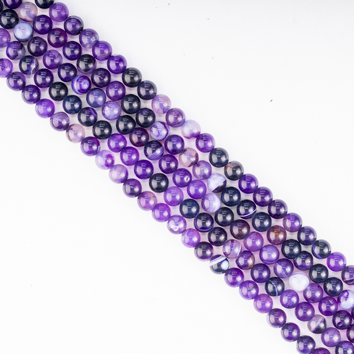 Purple Banded Agate Beads, Natural Crystal Round Beads 6mm to 10mm | Beads | Wiccan Center