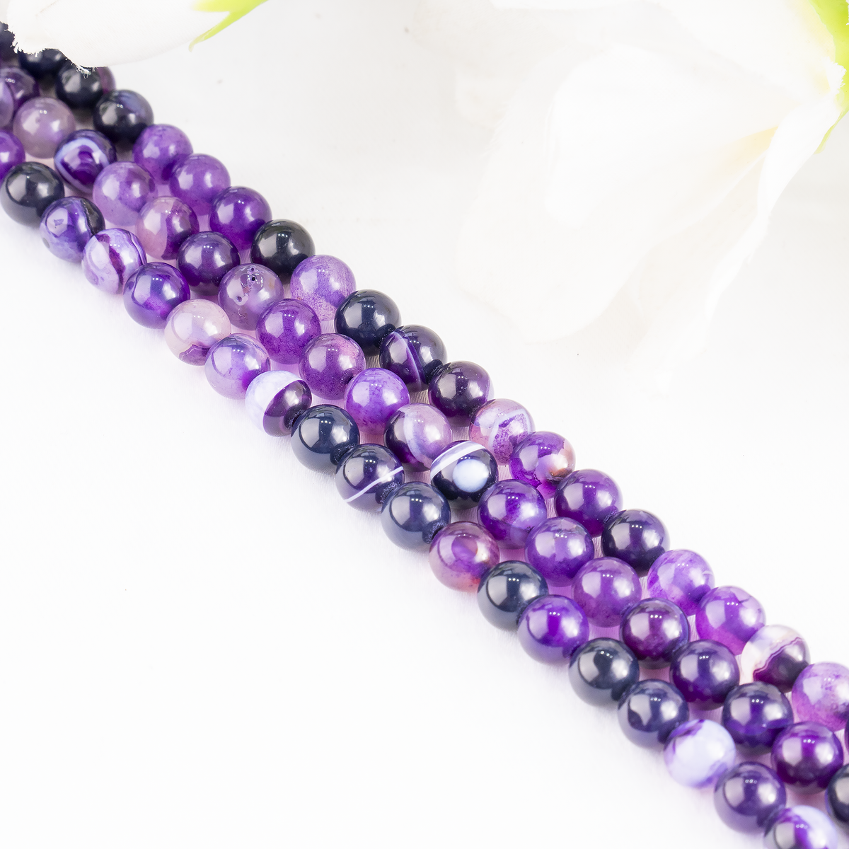 Purple Banded Agate Beads, Natural Crystal Round Beads 6mm to 10mm | Beads | Wiccan Center