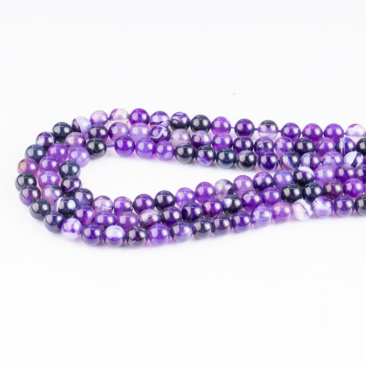 Purple Banded Agate Beads, Natural Crystal Round Beads 6mm to 10mm | Beads | Wiccan Center