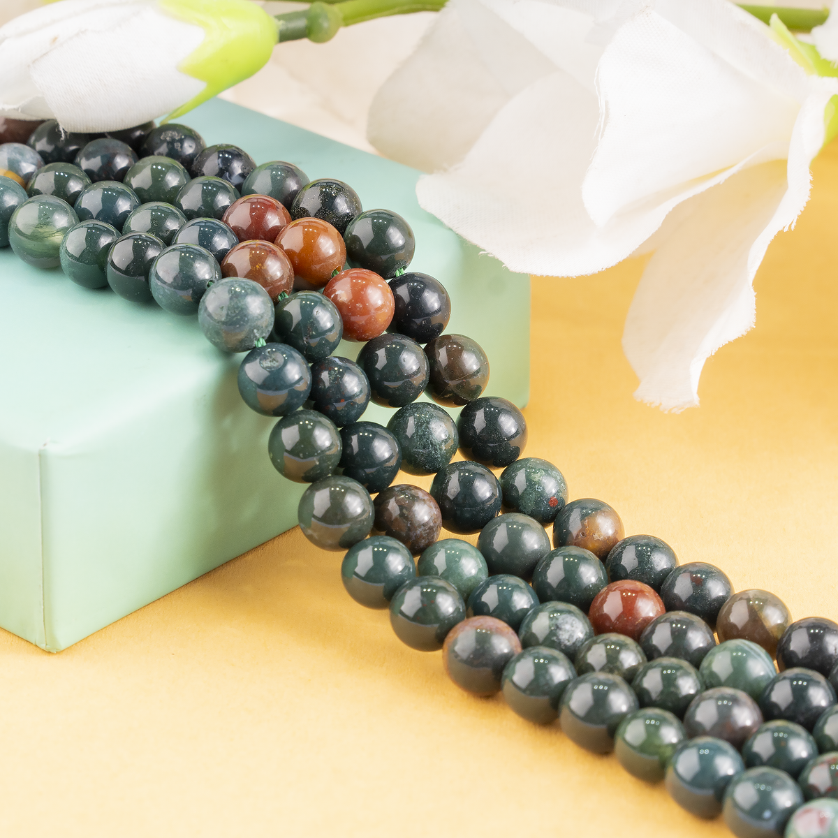 Bloodstone Beads, Natural Round Crystal Beads 4mm to 12mm | Beads | Wiccan Center