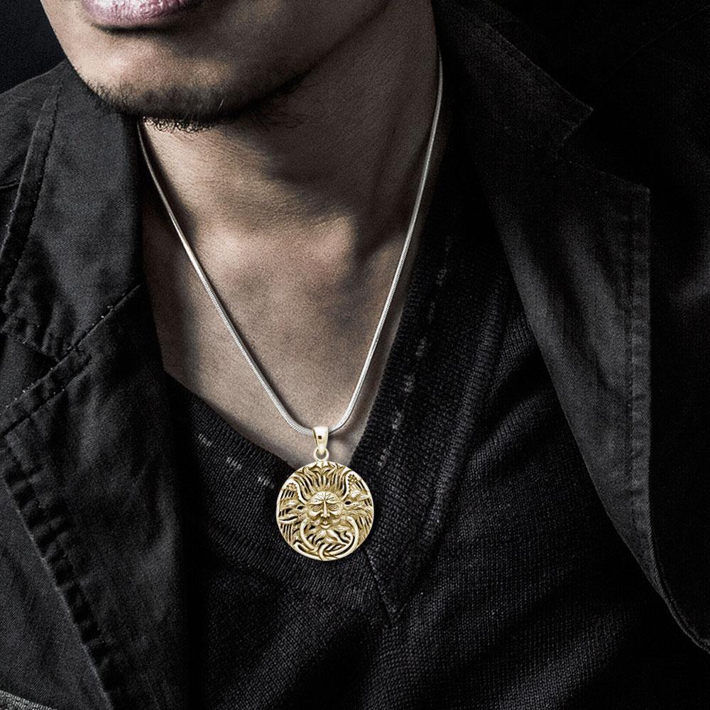 Belenos Celtic Sun God 14K Gold Vermiel Pendant VPD1581
