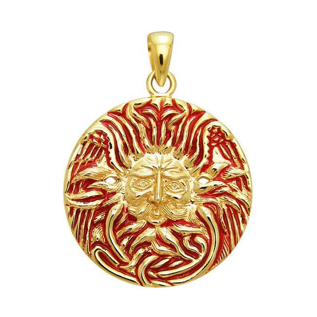Belenos Celtic Sun God 14K Gold Vermiel Pendant VPD1581 | Pendant | Wiccan Center