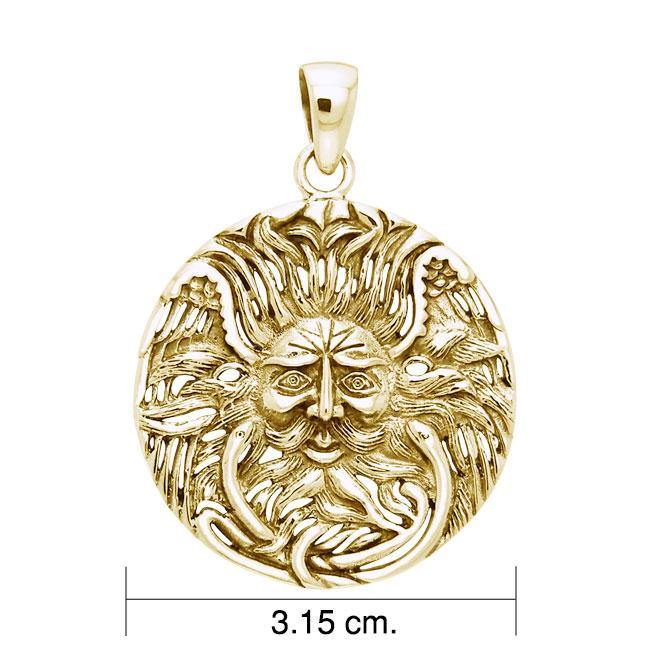 Belenos Celtic Sun God 14K Gold Vermiel Pendant VPD1581