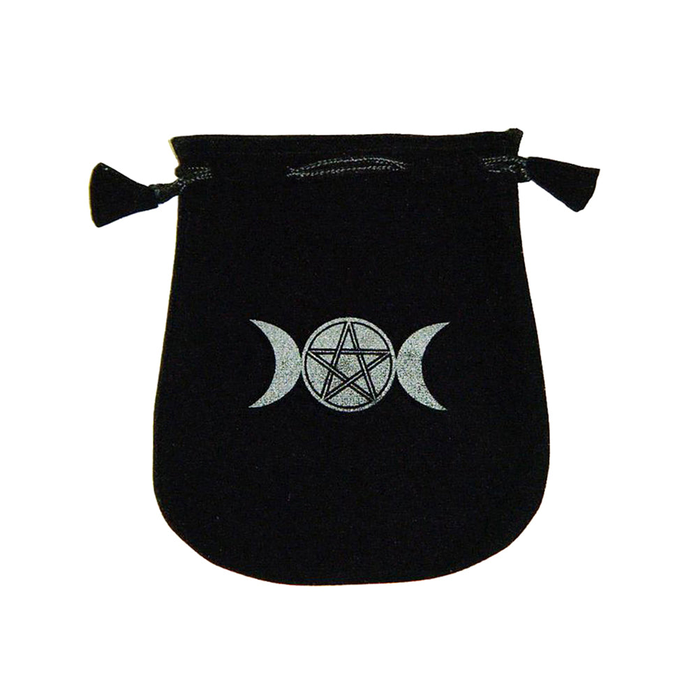 Velvet pouch - Triple Moon with Pentagram | Bags/Pouches | Wiccan Center