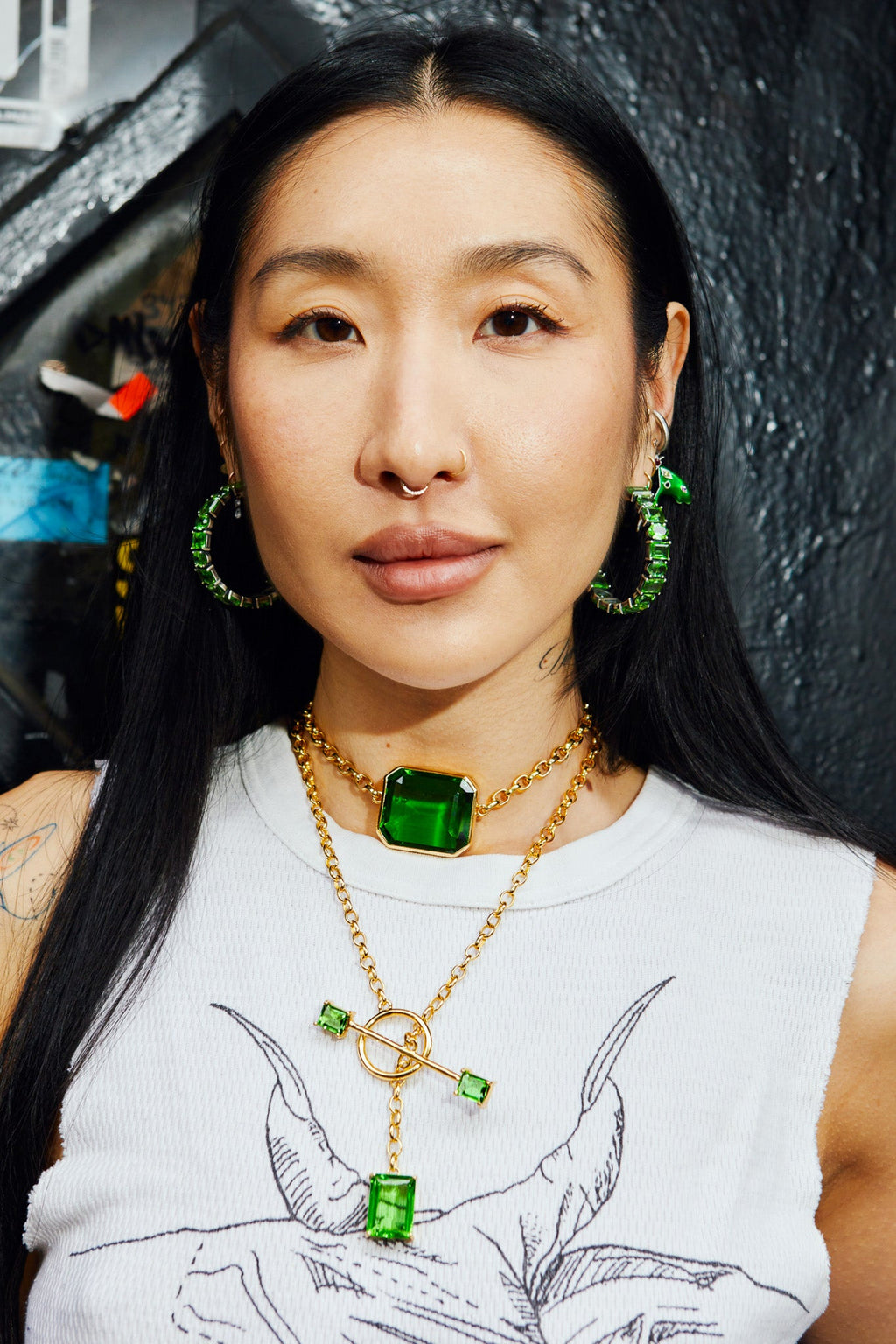 Square Goliath Choker in Green Envy (Gold) | Jewelry | Wiccan Center
