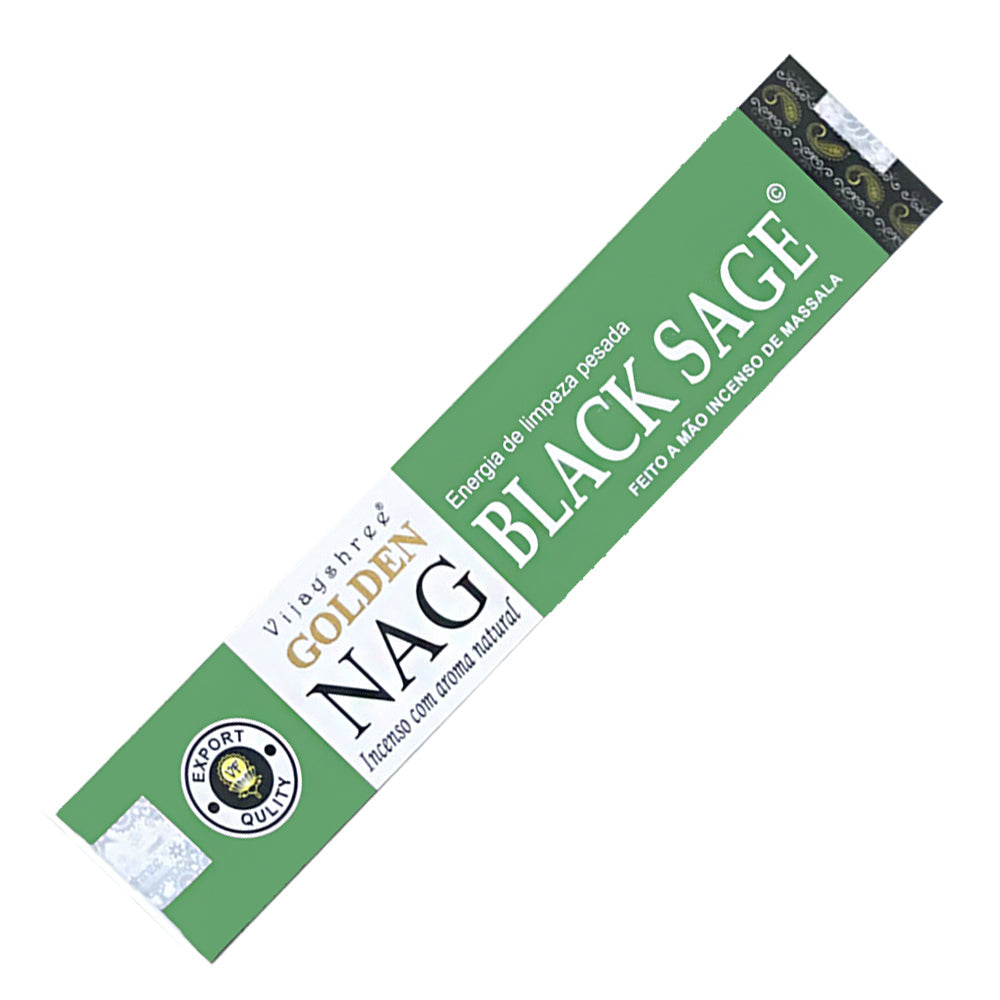 Vijayshree Golden Nag - Black Sage Incense Sticks | Incense | Wiccan Center
