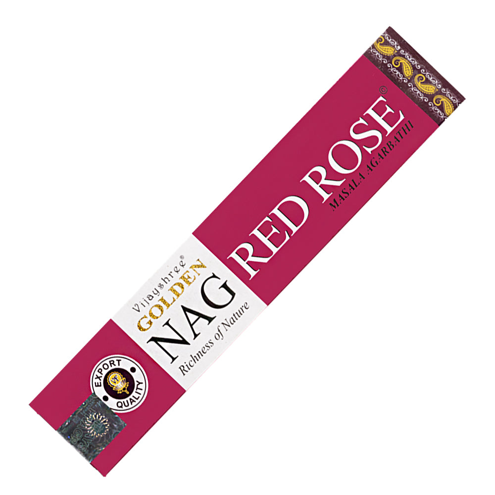 Vijayshree Golden Nag - Red Rose Incense Sticks | Incense | Wiccan Center