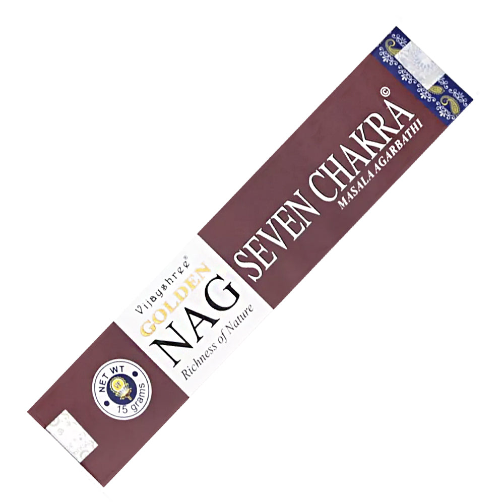 Vijayshree Golden Nag - Seven Chakra Incense Sticks | Incense | Wiccan Center