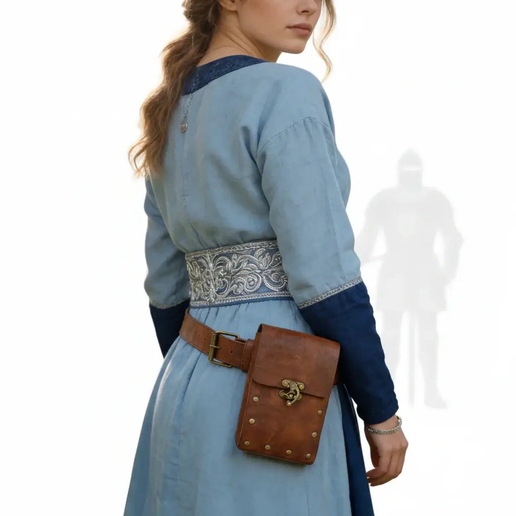 Viking Knight Cosplay Belt Scabbard Waist Bag Medieval Renaissance Costume Faux Leather Harness for Men Women