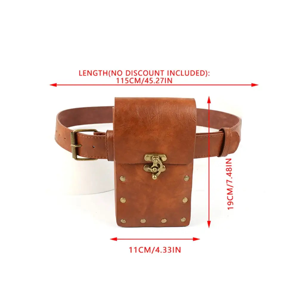 Viking Knight Cosplay Belt Scabbard Waist Bag Medieval Renaissance Costume Faux Leather Harness for Men Women