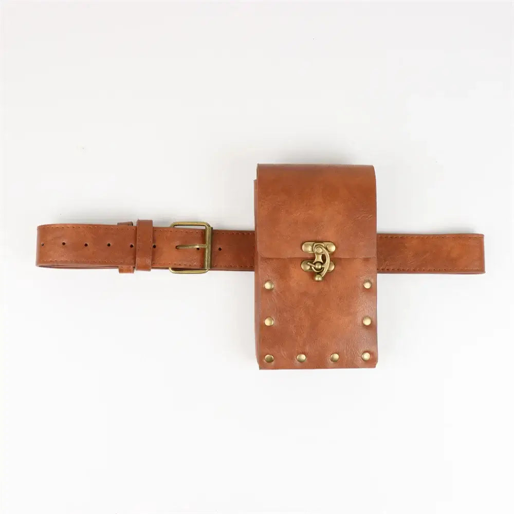 Viking Knight Cosplay Belt Scabbard Waist Bag Medieval Renaissance Costume Faux Leather Harness for Men Women