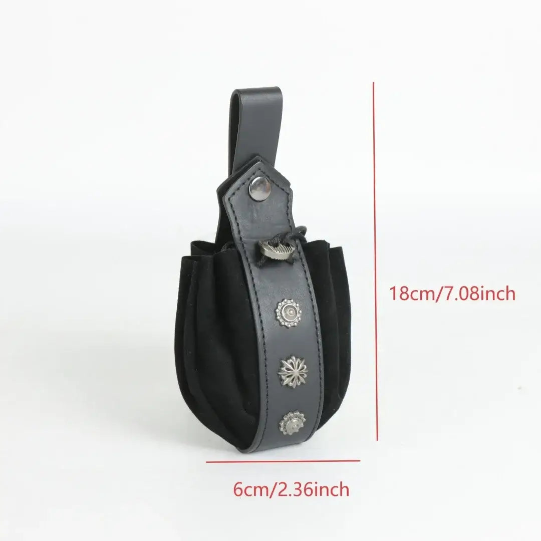 Viking Medieval Belt Pouch Retro Waist Bag Faux Leather Coin Purse Hanging Belt Bag for Men Women